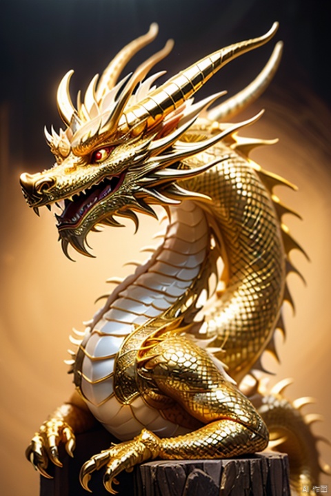  (bestquality:1.4),(masterpiece:1.4),(ultra-detailed:1.4),boy,ChineseDragon,no humans,horns,dragon,scales,gold dragon,