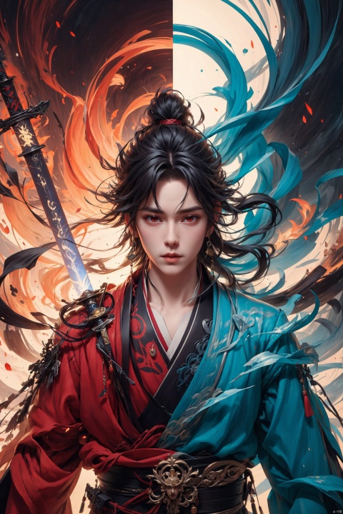 (((Lateral face))),male,chinese_style,(sword:1.2),medium hair,red eyes,(solo:1.3),,
Professional,(masterpiece:1.2),best quality,PIXIV,taoist, eaba, huacheng