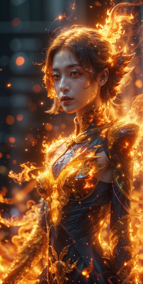 ,flame, burning,sparks,light particles,yinghuo,Colorful flames, blue_zhangyu, No humans,