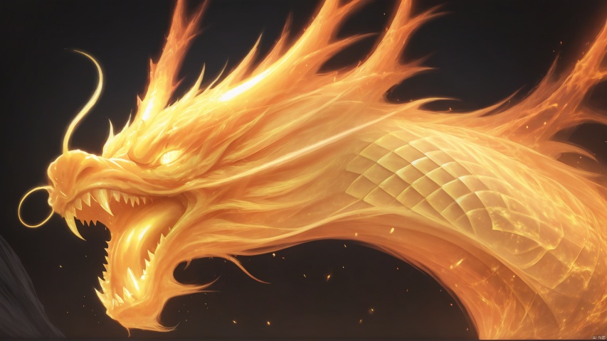 A glowing Eastern dragon