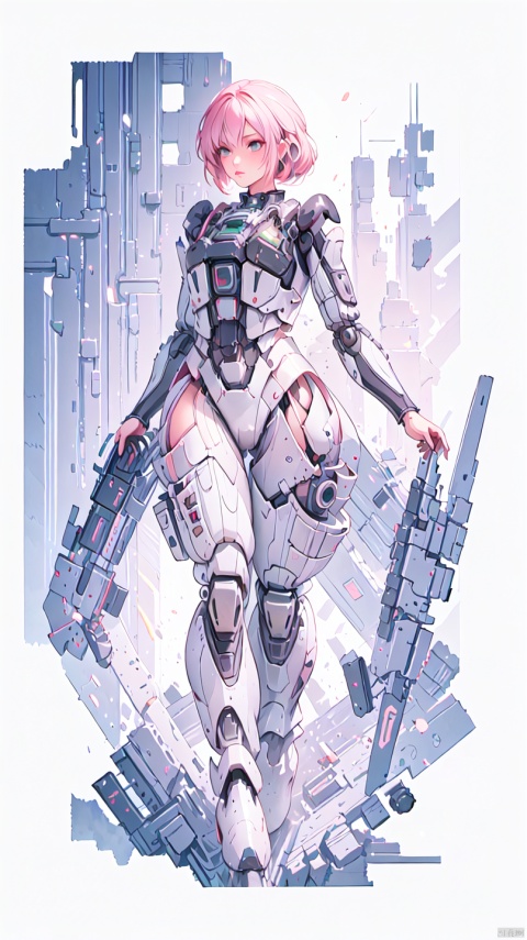 1 girl, solo, fighter jet, black mech, fluorescent green light, cyberpunk, big waves, tight fitting clothes, lace, semi robot, lips, armor, nose, white background, big long legs,