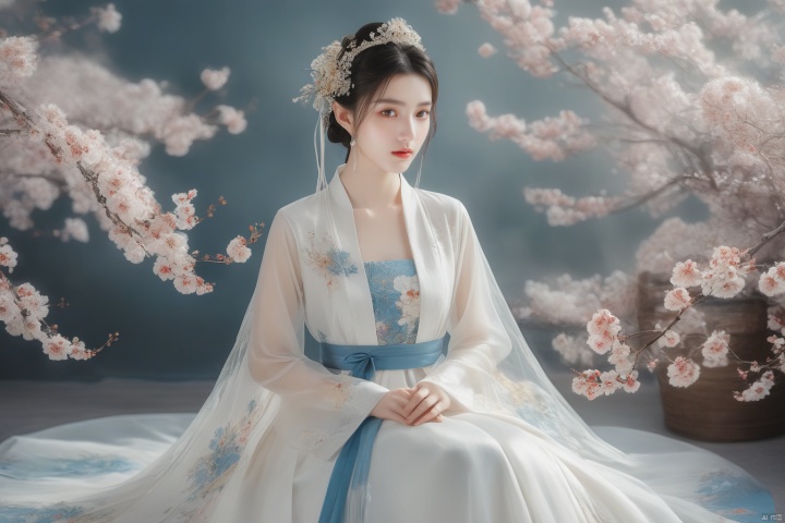  masterpiece, The best quality, 1girl, luxurious wedding dress, dreamy scene, white background, front viewer, looking at viewer, Flowers, romantic, Bride, Translucent white turban, UHD, 16k, , sparkling dress, yunbin, full_body, white stockings, , chinese dress,white dress,
chinese clothes,dress,white dress,floral print,china dress,blue dress,hanfu,long sleeves,print dress,robe,skirt,sleeveless dress,widesleeves, weddingdress, jinchen, see-through, tutult, qingsha, tutultb, xinniang