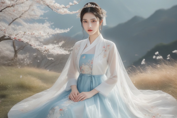  masterpiece, The best quality, 1girl, luxurious wedding dress, dreamy scene, white background, front viewer, looking at viewer, Flowers, romantic, Bride, Translucent white turban, UHD, 16k, , sparkling dress, yunbin, full_body, white stockings, , chinese dress,white dress,
chinese clothes,dress,white dress,floral print,china dress,blue dress,hanfu,long sleeves,print dress,robe,skirt,sleeveless dress,widesleeves, weddingdress, jinchen, see-through, tutult, qingsha, tutultb, xinniang