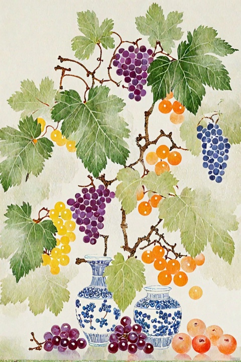  flower,grapes,fruit