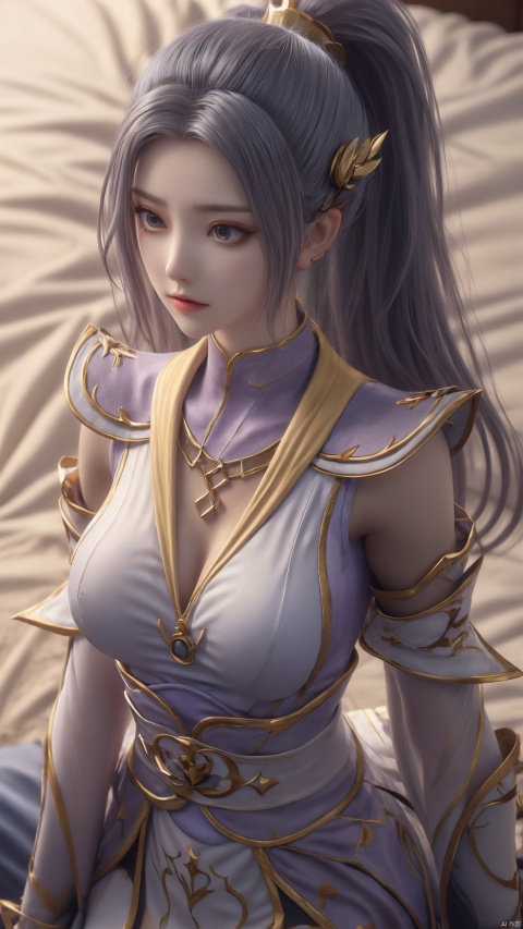  1girl,solo,long hair,breasts,looking at viewer,black hair,((bed:1.2)),closed mouth,earrings,sharp focus,best quality,masterpiece,illustration,realistic skin,(intricate details),perfect body,necklace,long hair fluttering,fox ears(Top view:1.4),(sailor uniform:1.3),,cleavage of breast,(exposed cleavage:1.1),,,((w_arms:1.5)),on back,leaning_back,biting,drunk,