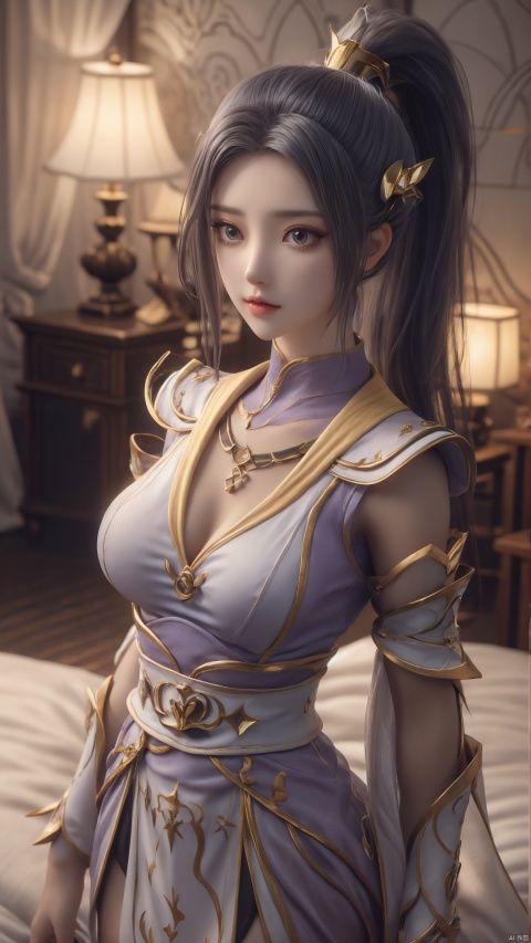  1girl,solo,long hair,breasts,looking at viewer,black hair,((bed:1.2)),closed mouth,earrings,sharp focus,best quality,masterpiece,illustration,realistic skin,(intricate details),perfect body,necklace,long hair fluttering,fox ears,(sailor uniform:1.3),,cleavage of breast,(exposed cleavage:1.1),,,((w_arms:1.5)),on back,leaning_back,biting,drunk,