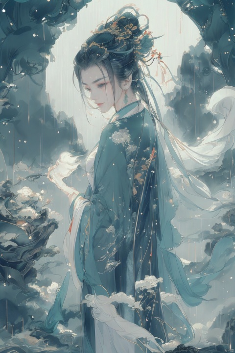 The east wind blows away thousands of flowers and trees at night, and even blows down the stars like rain. The sound of the phoenix flute moves, the light of the jade pot turns, the crocodile gauze, Zhamo, Lingchen, hairpin tassel, Zhiya, Pingting, lingering, lingering, charming, 