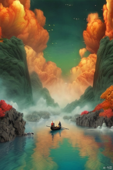 Two wooden rafts in the water, featuring optical color mixing, bird's-eye view, rainbow core, national geographic photos, 8k resolution, crayon art, and interactive art styles
Oil painting, Impressionism, Colorful, Bering_ Darkness, surrounded by black smoke and dark clouds in the kingdom of darkness, green bamboo, inspired by Alberto Seveso, the duality of orange flames/blue ice, fractal human contours, realistic 3D rendering of red, blue, and orange, themes made of broken clay, made of lava, extremely detailed, absurd, (colorful), abstract background, fractal, (floral) exquisite visual effects, soft colors, art, Amazing depth, super details, masterpieces of engineering leaders, strategic planning, rich and colorful, peaceful visual effects, artistic super details, texture and best quality, masterpieces, super details, perfect composition, best image quality, super-resolution, surreal themes, dreamy realism, dreamy creations, terrifying color schemes, surrealism, abstraction, psychedelic, (8k, RAW photo, best quality, masterpiece: 1.2), (realistic, photo fidelity: 1.37), 4k texture, HDR, complex, highly detailed, clear focus, soothing tones, maze details, crazy details, complex details, HDR, ghost, (\ma mian qun\)Best quality, masterpiece, photo realism, 32K uhd, official art, dovas, solo, white background