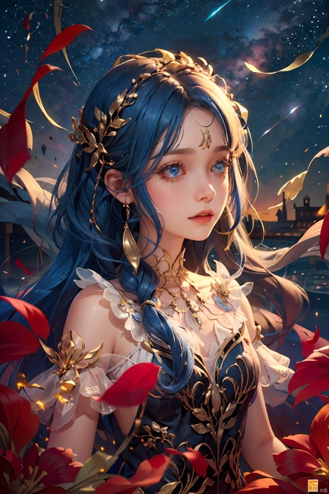 {{best quality}}, {{masterpiece}}, {{ultra-detailed}}, {illustration}, {detailed light}, {an extremely delicate and beautiful}, a girl, {beautiful detailed eyes}, stars in the eyes, messy floating hair, colored inner hair, Starry sky adorns hair, depth of field, 1girl,moyou