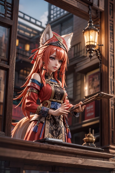  (concept art:1.2),(photorealistic:0.8),(3D:1.2)
handmade style,pvc,(nice hands, perfect hands:0.9),
cinematic lighting,fantasy,
,,(wolf_ears), (wolf_tail),long hair,antenna hair,
((fine and beautiful detailed skin:1.0),(shiny:1.0),(Oil_highlights:1.0),(shiny_skin:1)),
wind,sky, 
, zhuang,long dress,hat,