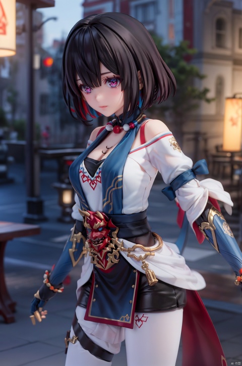(sfw:1.2), 
 pose, 
masterpiece, best quality, official art, extremely detailed CG unity 8k wallpaper, 
Cinematic Lighting,chromatic_aberration,lens_flare,depth of field,
1girl,
xueyi, short hair, black hair, multicolored hair, jewelry, colored inner hair, multicolored eyes, red hair, white thighhighs,

