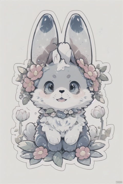  flowers ,Rabbit, ears drooping