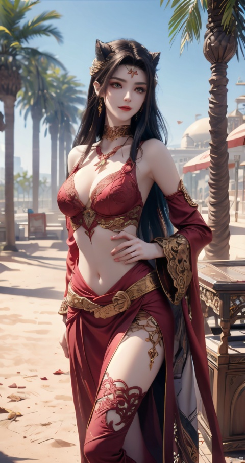  one-girl, ((desert)),((Stand deep in the desert)), looks into camera, Large, perfect body figure,c-medusa,behisheroine,There is a tattoo on the waist,sssr,smile,
inimitable masterpiece, 1 girl, big butt, ultra-realistic 8k CG,perfect artwork, perfect female body, (mature female), small waist, big long legs, looking at the audience, ((seductive pose, sexy pose)), beautiful face, pure face, long hair, (huge breasts), lace-rimmed leg pants, delicate patterns, intricate details,(Representative :1.4), (best quality :1.4), cozy animation scenes