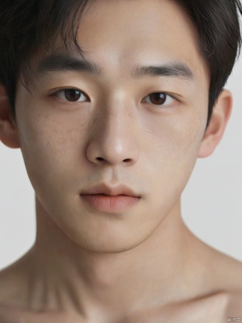  real nature skin,(realistic, photo-realistic:1.3),(high detailed skin:1.2),Ultra-high skin detail,Perfect facial details,
(((1boy))),Asian male,17(yo),
nude:,a white background,standing,looking at the camera,be nude,brief,