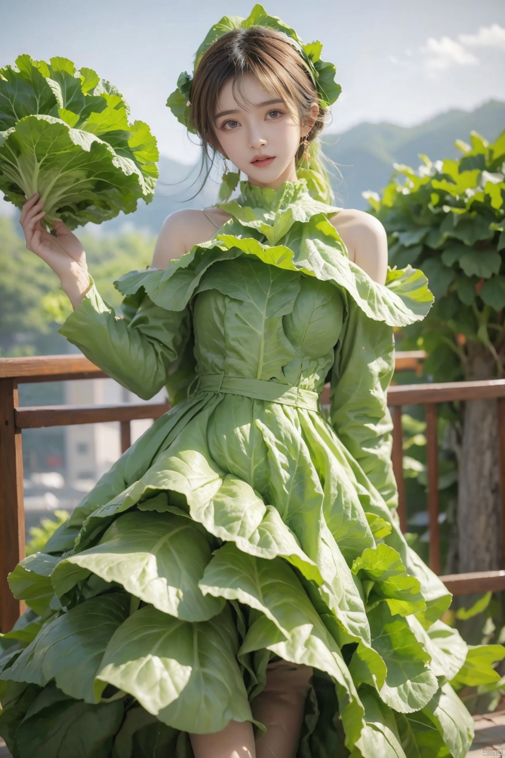  1girl,cabbage_dress, wangyushan