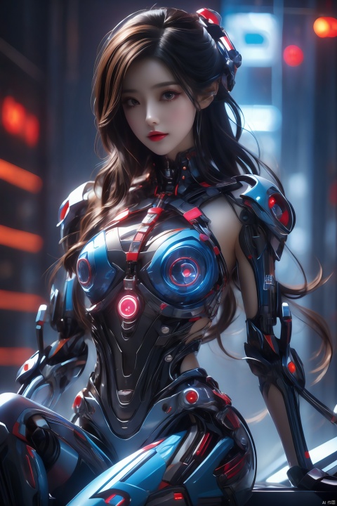  1girl,Cyberpunk, mecha,