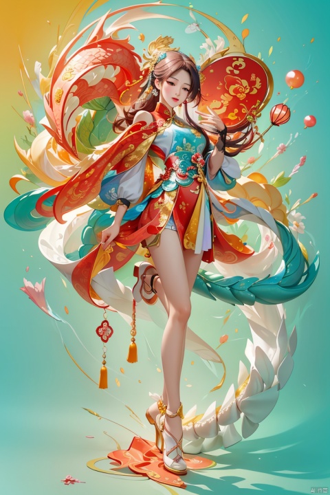  (colourful background:1.3), pure golden chinese dragon , embellished with chinese New Year elements,scattered gemstones,light and shadow sensation,3d rendering, realistic, , dofas, HFJL, (\long wang ga ma\), (\long yun heng tong\), eastern_dragon,