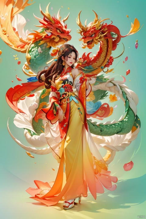  (colourful background:1.3), pure golden chinese dragon , embellished with chinese New Year elements,scattered gemstones,light and shadow sensation,3d rendering, realistic, , dofas, HFJL, (\long wang ga ma\), (\long yun heng tong\), eastern_dragon,