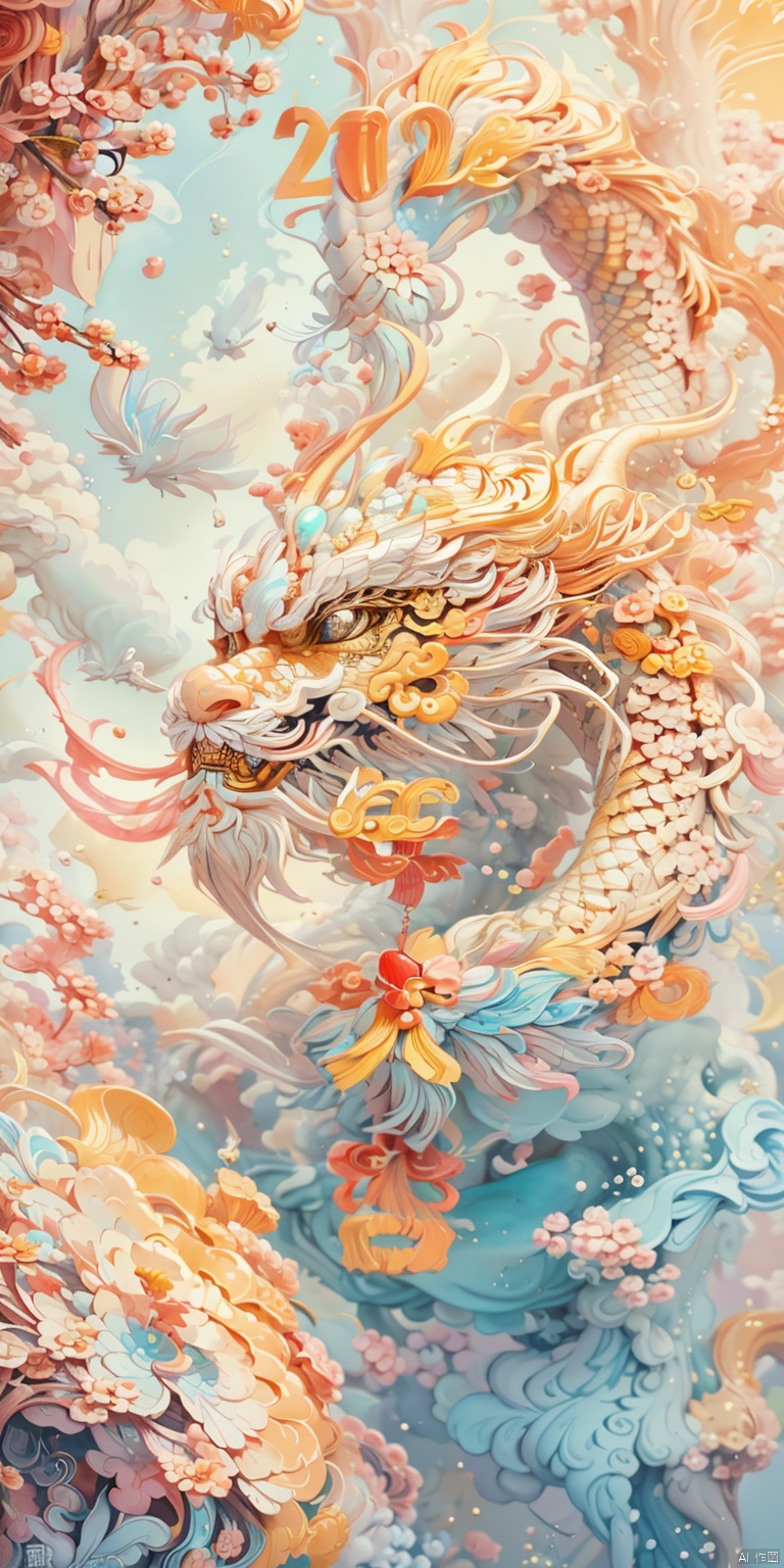  red background, pure golden chinese dragon occupying a coner of the picture, embellished with chinese New Year elements,scattered gemstones,light and shadow sensation,3d rendering,realistic, particles, dofas, BY MOONCRYPTOWOW