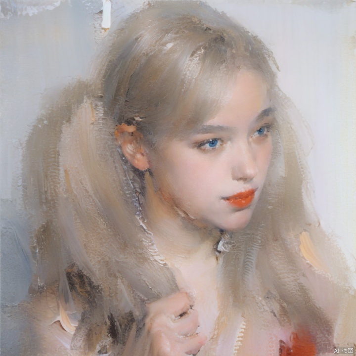  Fechin,oil painting,1girl,solo,18yo,masterpiece, best quality, highly detailed,laser,leishe,coziness,Long Shot,subsurface scattering,