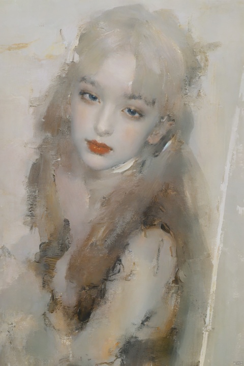  Fechin,oil painting,1girl,solo,18yo,masterpiece, best quality, highly detailed,laser,leishe,coziness,Long Shot,subsurface scattering,
