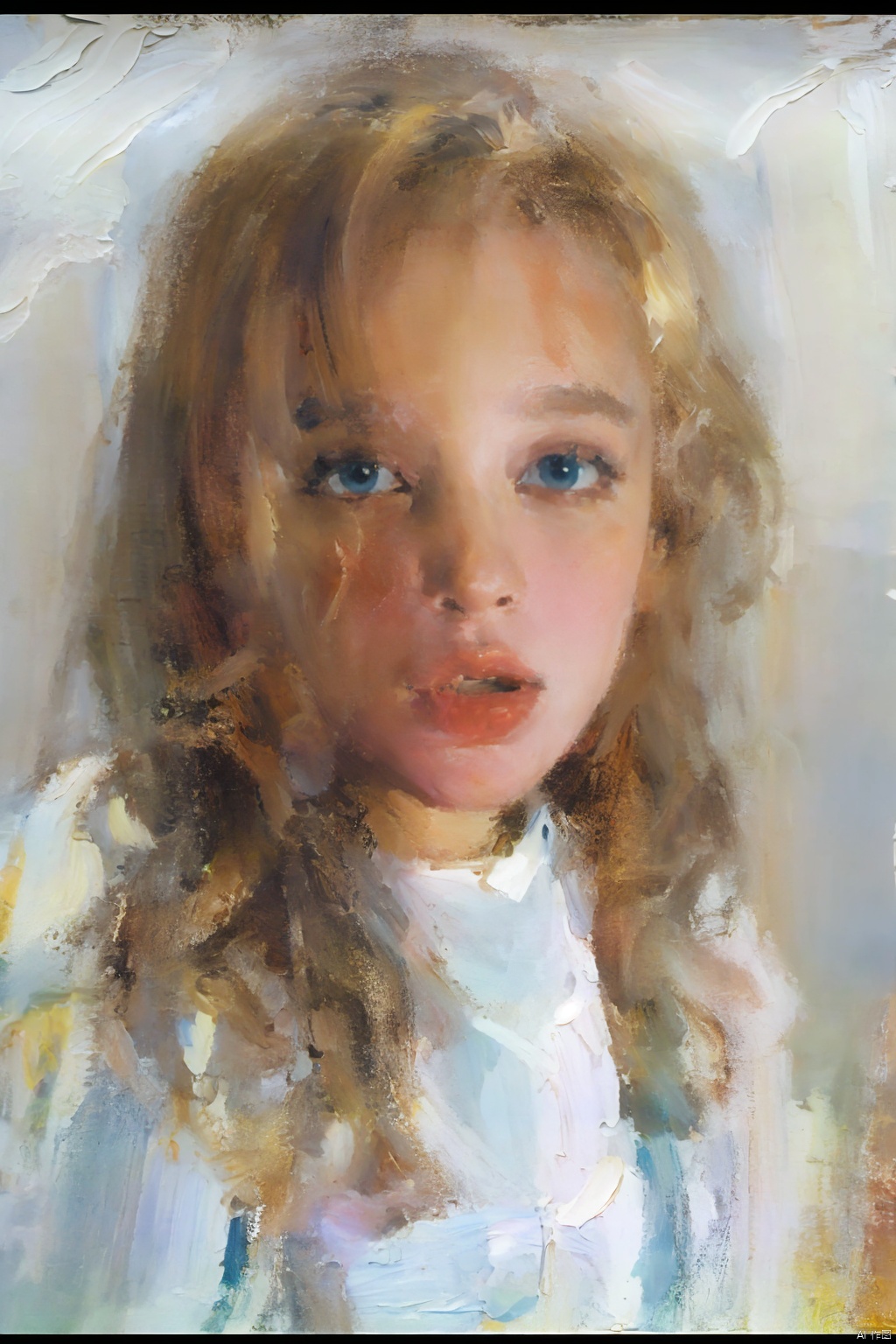  Fechin,oil painting,1girl,solo,18yo,masterpiece, best quality, highly detailed,laser,leishe,coziness,Long Shot,subsurface scattering,