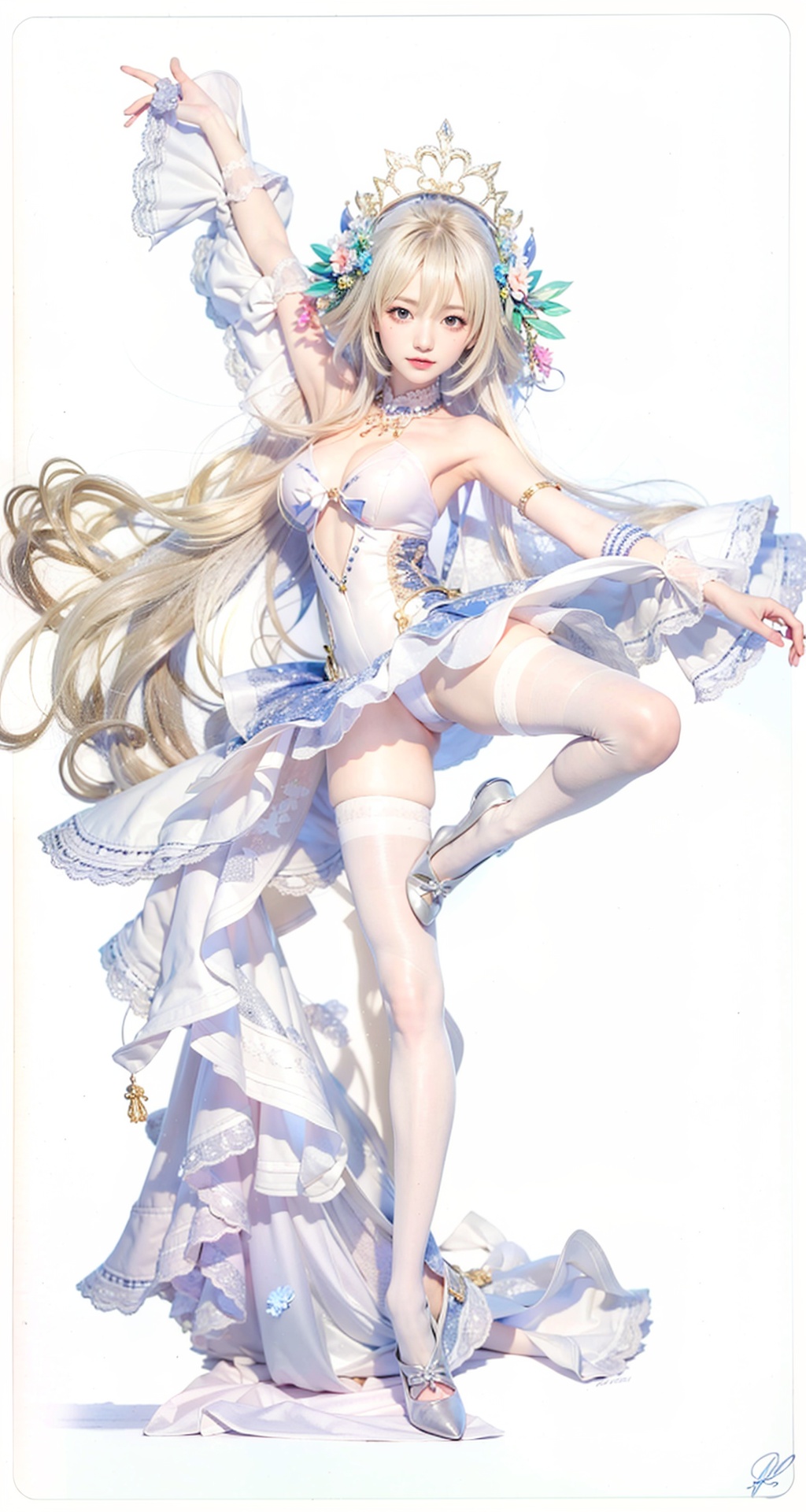  Super long legs, 1 girl, standing,
Professional studio, integrated short skirt, t,yuzu,pantyhose,sssr, White stockings