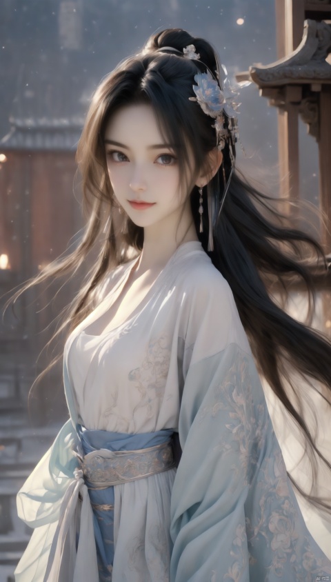 ((((1girl)))),((full body)),Black hair, bun head,Dim, scattered, backlit, beautiful sky,Long hair reaching the waist, (he skirt is very long. Women, smiling, full chested, bare feet, silver jewelry, elegant, lightweight, confident, flower posture, wisdom, charming charm, purity, nobility, artistry, beauty, (best quality), masterpiece, highlights, (original), extremely detailed wallpaper, (masterpiece: 1.3), (high resolution: 1.3), (an extremely detailed 32k wallpaper: 1.3), (best quality), Highest image quality, exquisite CG, high quality, high completion, depth of field, (girl: 1.5), (an extremely delicate and beautiful girl: 1.5), (perfect whole body details: 1.5), beautiful and delicate nose, beautiful and delicate lips, beautiful and delicate eyes, (clear eyes: 1.3), beautiful and delicate facial features, beautiful and delicate face, detailed beautiful clothes, complex details, Extreme detail portrayal, HDR, detailed background, realistic, (transparent PV iridescent colors: 1.3),FUJI,Film(/FUJI/),bj_Alice,LOMO,cyborg,1 girl,huliya,fox, yuechan,yc-hd, DUNHUANG_CLOTHS, dunhuang, chang,long sleeves, 1girl, robot girl