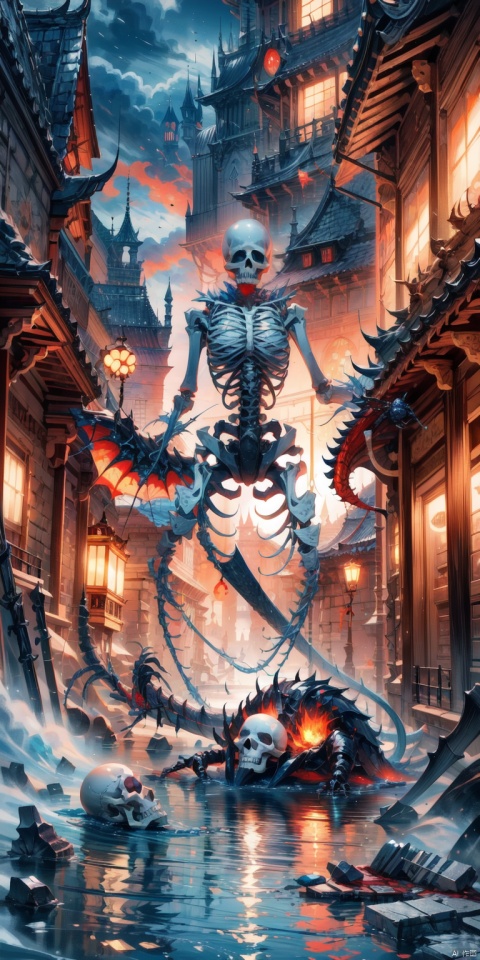  ((1 huge long and slim dragon is made of bone and skull))beautiful and detailed beautiful and detailed dragon&apos;s head,beautiful and detailed loong_tail,full_loong,coherent loong, (Bloodborne:1.3)((white skeleton)),(( skeleton monster)),(giant spiders:1.3),6 bone leg,monster is broken bone,bone monster no human,Thorn crown, mask,A huge mask, hyper detailed,backlighting,sand, water,black background,(((dust clodust))),(best quality),(masterpiece),extremely beautiful, (best illustration),melting,abstract,splash,original,master composition,atmospheric 8k ultra detailed,beautiful details, fine details, extreme details,, (best quality),(masterpiece),extremely beautiful,master composition,atmospheric 8k ultra detailed,beautiful details, fine details, extreme details,(extremely detailed CG unity 8k wallpaper),amazing fine details and brush strokes, smooth, hd semirealistic anime cg concept art digital painting,cg painting,(photorealistic:0.4),(realistic:0.4),(((Ancient palace background)))