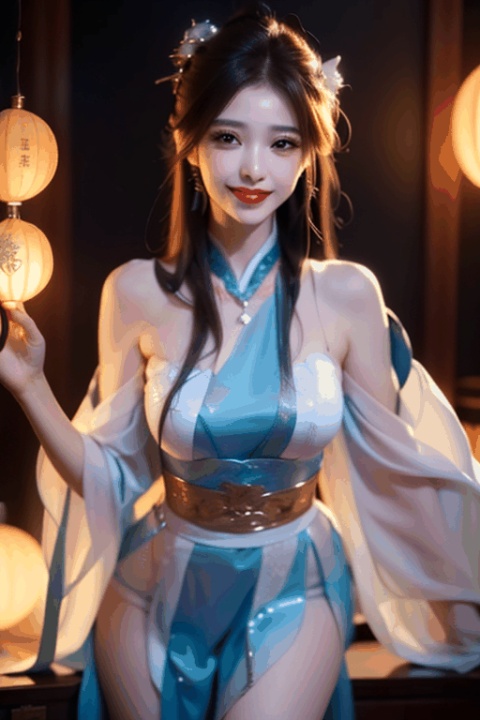  An extremely exquisite and beautiful oriental dragon, the lunar year of the the Year of the Loong, an Asian girl, Hanfu, sexy, best quality, masterpiece, smile, Chinese style
