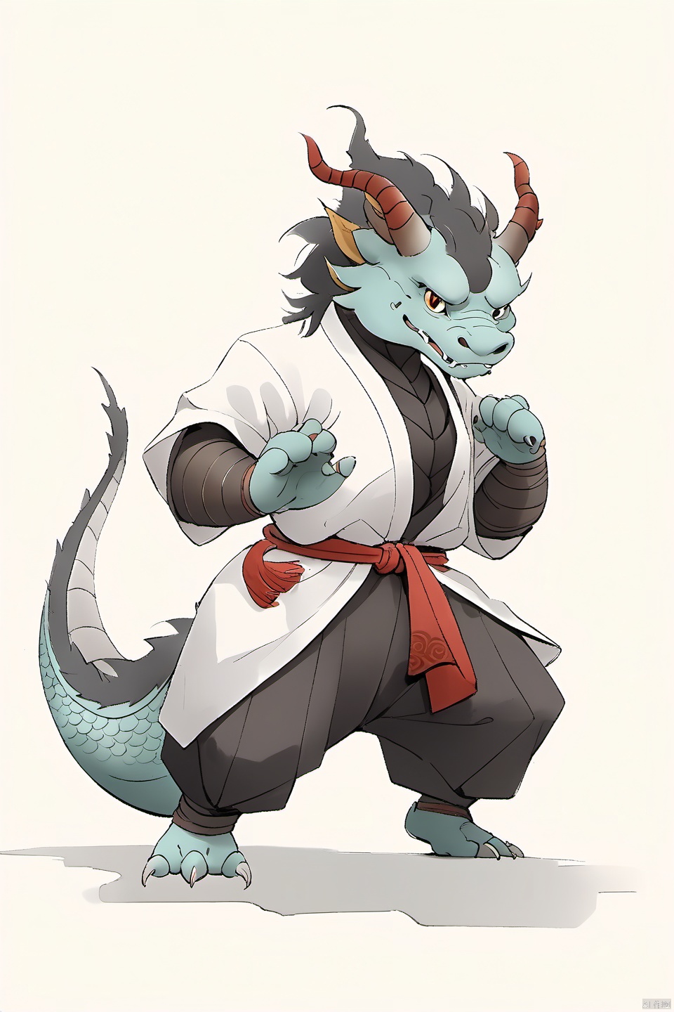 Dragon, furry, solo, simple b | image created by fuaneng | Tensor.Art