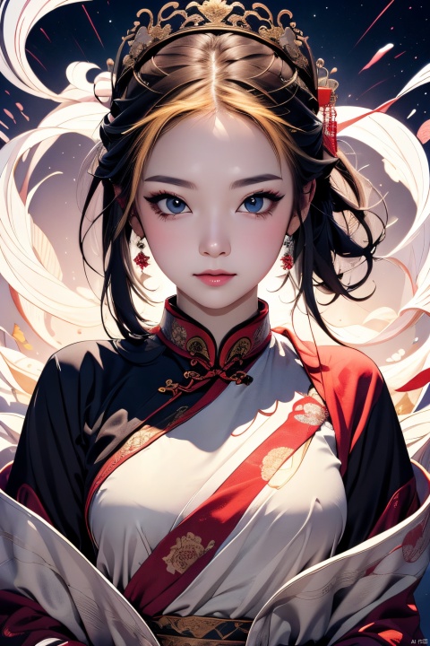  (bestquality), masterpiece, (ultra-detailed), illustration, 8k wallpaper, (extremely detailed CG unity 8k wallpaper), (extremely detailed eyes and face), huge filesize, game cg, llustration style,dream ,A Sunshine Laughs girl with black hair and black eyes, wearing a crown on her head,TT, Holding a magic wand in hand,8k, clear details, rich picture, nature background, flat color, vector illustration, watercolor, dancing, and joyful, Chinese style, cute girl, bpstyle,