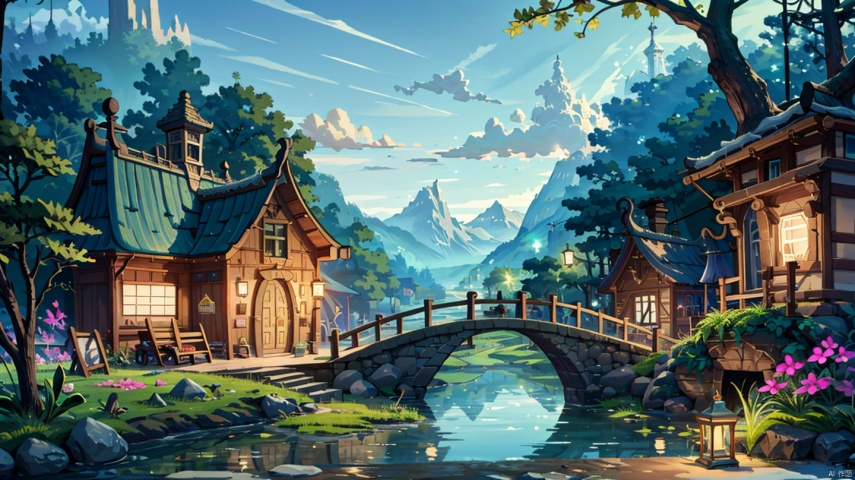  (((masterpiece))), ((extremely detailed CG unity 8k wallpaper)), best quality, high resolution illustration, Amazing, highres, intricate detail, (best illumination, best shadow, an extremely delicate and beautiful),

2D ConceptualDesign, outdoors, tree, flower, day, grass, scenery, plant, sky, nature, house, door,lake,mountain,village,day
