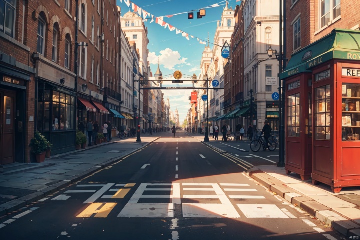  (no humans:1.2),cozy animation scenes, (best quality), (masterpiece),outdoor,British style,london,england,

streets,square,(crossroads:1.2),Zebra crossing,track,Traffic lights,Telephone booth,coffee shop,subway station