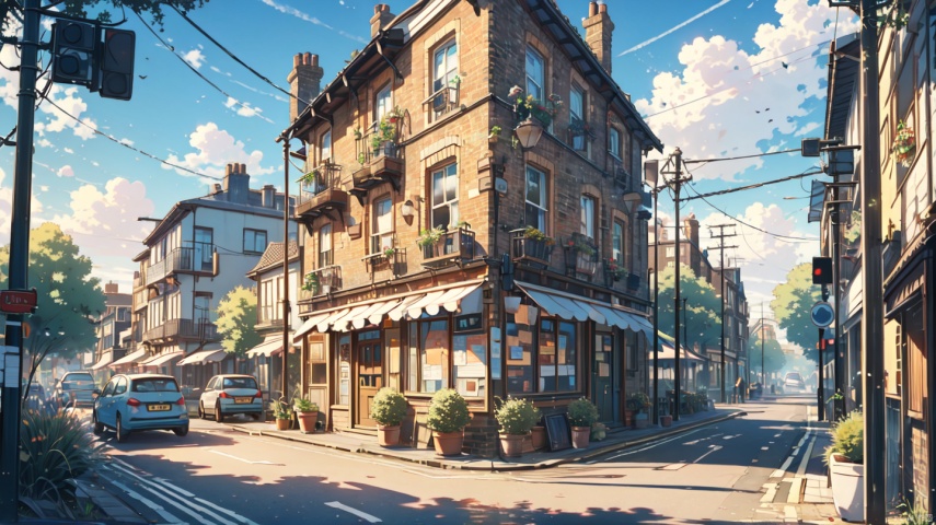  cozy animation scenes,outdoors,house,london,streets