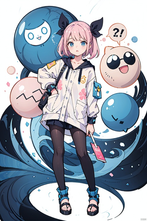  aesthetic, 2 tone, black and gray, simplified shapes, figurative, style mix of acrylic painting, watercolor, oil painting, photography, digital art, brush strokes, pop, bird, a full body girl, light blue and pink orb, highly detailed ,bomb pop, circle, ultra detailed, very intricate, low poly, abstract surreal, Kanji ,niji style, comics style, anime style, nai3, sd_mai, houtufeng