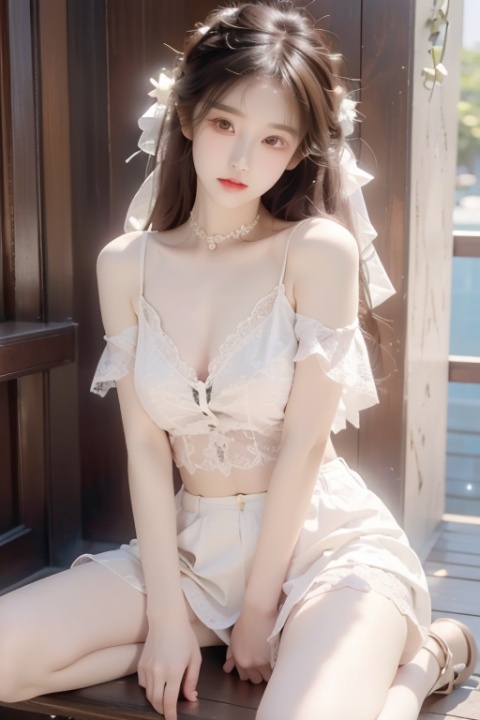  A sunny morning,Sexy girl,Delicate cheeks,backlook,Chest: 1.7,A full figure,Attractive hips,**,**,**,hip focus,Chest leakage,Leaky buttock,perfect body,Bare buttocks,Meibao,Legs apart,Hip leakage: 2,nsfw:2,White lace top.White lace pleated skirt,whitelaceshoe,全景图,Panoramic view,one white lace shoe in hand