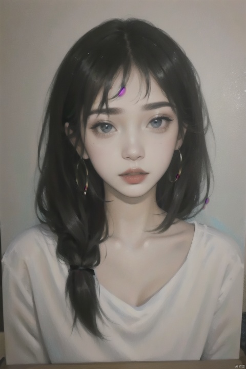  1girl, acrylic painting