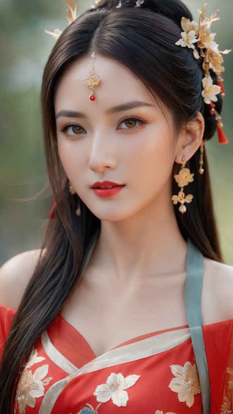  1girl,sole_female,looking at viewer,standing,
((upper_body:0.9)),full breasts, (medium breasts),long hair,eyes,Colored pupil,earrings,jewelry,earrings,jewelry, face focus, (perfect face), shiny skin, 
red dress,(cloud pattern print hanfu), hanfu, 
forest, night background,metal,water, wet, 
masterpiece, best quality,depth of field, cinematic composition, best lighting,light master,RAW photo, dslr, film grain, Fujifilm XT3, night shot, light master,Hosino, Face Score, MAJICMIX STYLE, daxiushan,daxiushan style,hanfu,upper body,walking,looking at viewer, masterpiece,32k,extremely detailed CG unity 8k wallpaper, best quality, vibrant colors, break, china goddess,1girl, long hair, black hair,dodger red and gold see through clothes, off shoulder,transparent shawl,g001,
