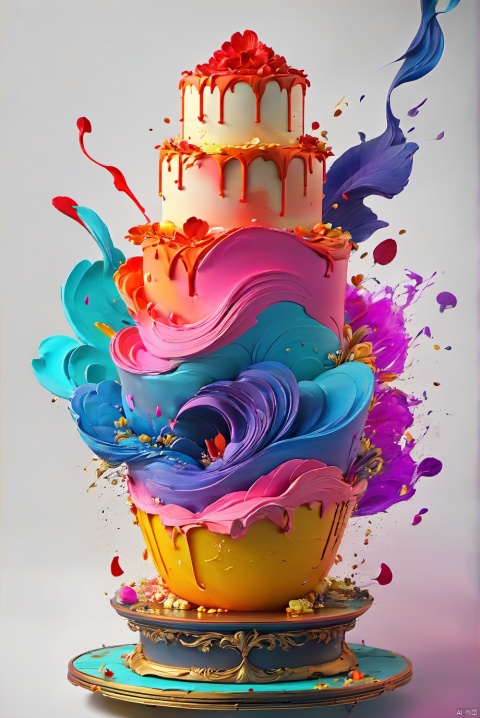 (((Mix of color))), artistic, mixed cake, beautiful, appealing, food, nice, explosive colors, masterpiece, elegant, perfect composition, 8k, shenhua