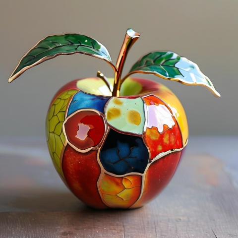 Colorful enamel style,apple ,apple made of Colorful enamel, Colorful enamel style