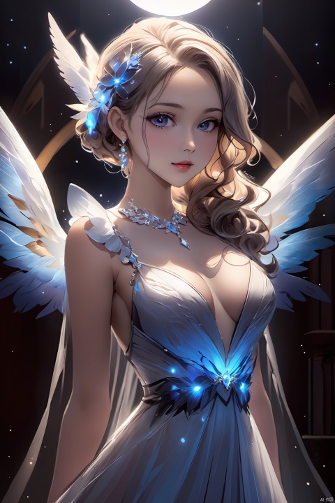  extremely high-quality,1girl,,a beautiful face,evening_gown, wings