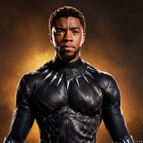 Full Body Portrait of Chadwick Boseman as Black Panther, glare pose, detailed, intricate, full of color, cinematic lighting, trending on Artstation, 8k, Hyperrealistic, focused, extreme details, unreal engine 5, cinematic, masterpiece