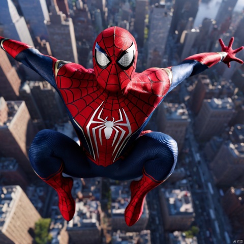 the amazing spidercat, superhero, cat dressed in spiderman costume flying over new york city with his web, hyperrealistic, hr 32k uhd, cinematic light, high detail, perfect detail, high resolution, masterpiece