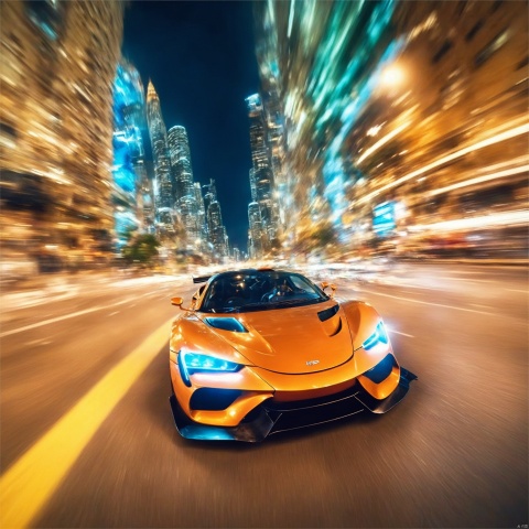  a sports car is racing very fast in city street at night,energy exploding, ,Time travel,speed lines,(motion blur:1.1),, (dynamic:1.1), (taken by go pro:1.3), (taken by 7.5mm fisheye lens:1.1), high-resolution,Photorealistic,realistic,analog style,realistic,film photography,soft lighting,best quality,ultra detailed,master piece