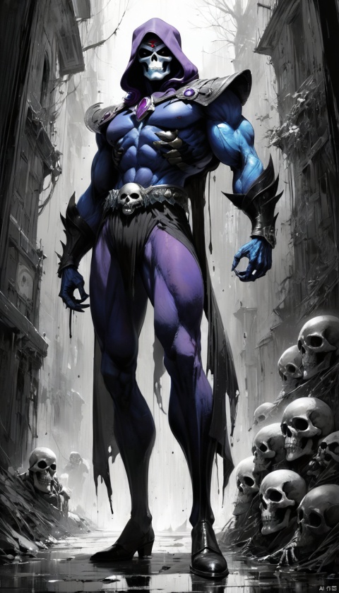 Maniacal Skeletor, beautiful epic Film Noir, epic black and white SHADOWS, by Andre Kohn , Carne Griffiths , Guido Crepax and Milo Manara, a masterpiece, 32k resolution, molecular precision."
Weight:1