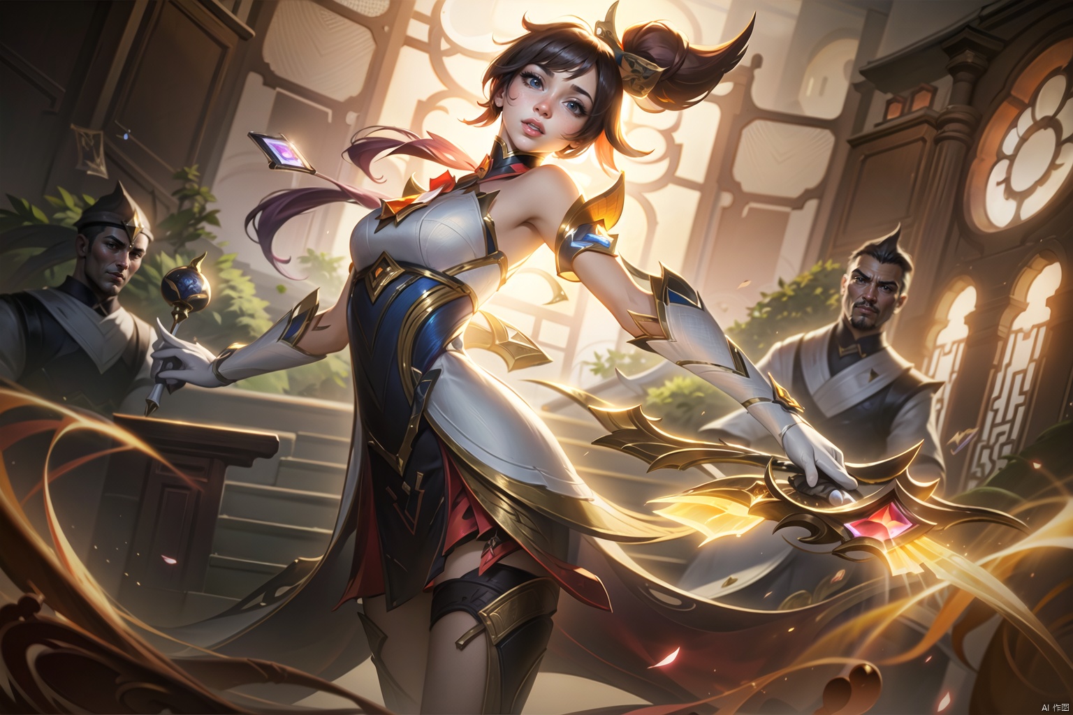 (Masterpiece,Best Quality,Top Quality),(Wide Angle Lens:0.95),Dynamic Angle,Solo,1girl,League of Legends,Ancient Chinese Beauty with Sword,Chivalrous Lady,Assassin