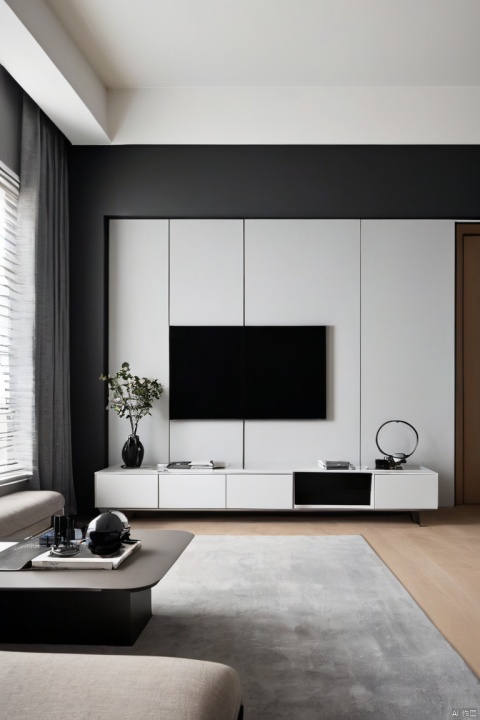  Prompt: "Design a minimalist, tech-inspired bedroom, using a monochromatic color scheme with shades of grey, white, and black. The room should feature clean lines and minimal decoration, emphasizing functionality and uncluttered beauty. Incorporate modern technology elements like integrated smart home control panels or hidden smart storage solutions. The design should reflect a modern, minimalist, and technology-driven lifestyle, appealing to those who value efficiency and refined living., Dream Homes, 1girl