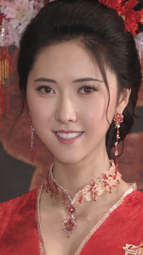  
parameters

suiji, 1girl, solo, looking at viewer, brown eyes, upper body, choker, realistic, teeth, smile, breasts, lips, cleavage, parted lips, ((brown hair)), nose, (((Lace))), (((lace collar))), ((((Li Yitong)))), (((Sexy))), ((((Sexy cheongsam)))),