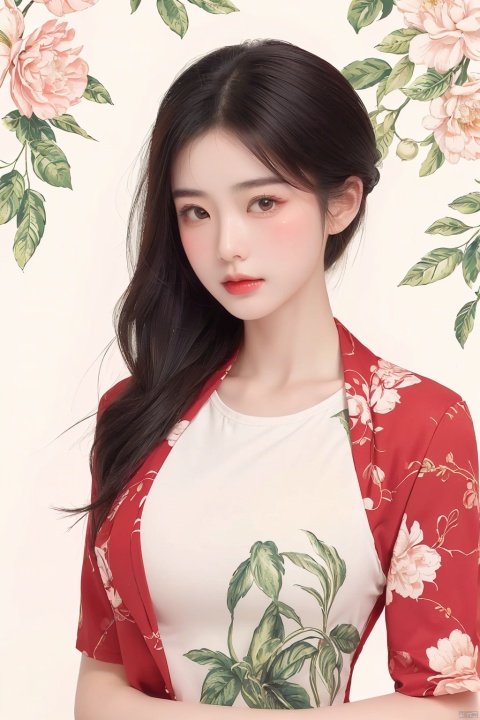  (masterpiece, best quality:1.2),(1girl:1.5),aged vintage paper,
a red pattern with white swirls ,Pencil Draw, jujingyi, 1girl, Pencil Draw, flower, (\meng ze\),bubble, Asian girl